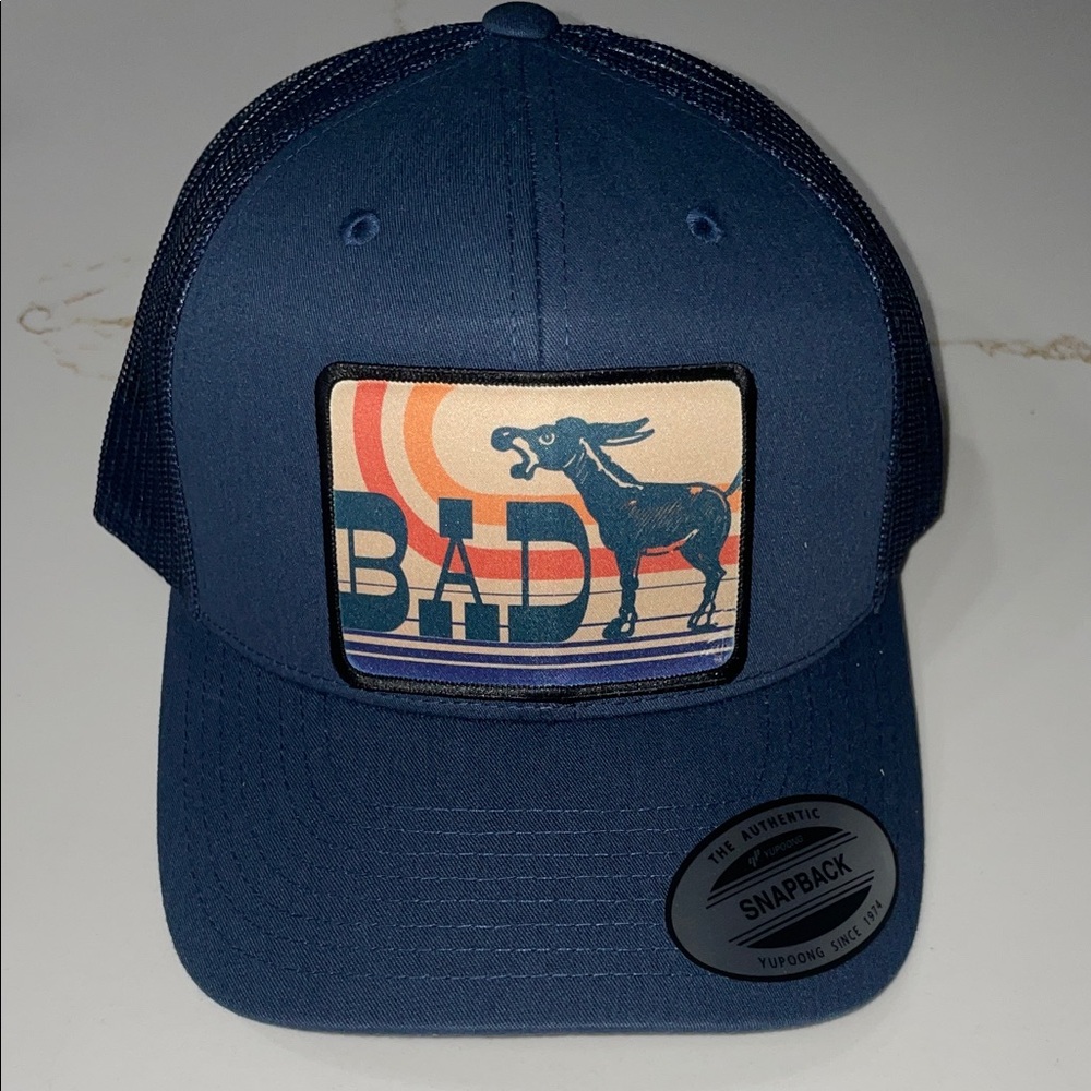 BAD *SS Blue Snapback Hat with Donkey Patch